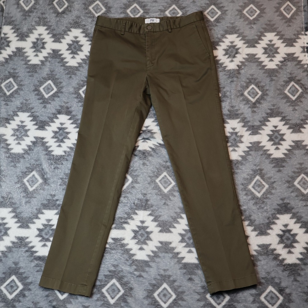 SPOKE Sharps Chinos Olive Green Mens 32x30 Build A Slim Straight Pants